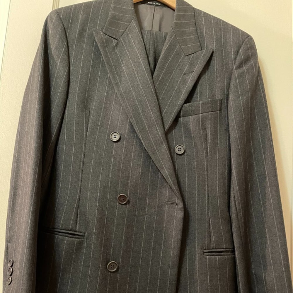Emporio Armani - Grey Striped Suit - Used, Good Condition